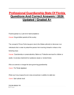 Professional Guardianship State Of Florida Exam Questions And Correct Answers | 2026 Updated