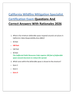 California Wildfire Mitigation Specialist Certification Exam Questions And Correct Answers 2026