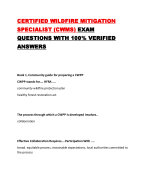 CERTIFIED WILDFIRE MITIGATION SPECIALIST (CWMS) EXAM QUESTIONS WITH 100% VERIFIED ANSWERS