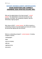 NOTARY SIGNING AGENT CERTIFICATION EXAM QUESTIONS AND CORRECT ANSWERS| 2026 UPDATED| SCORE 100%