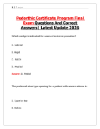 Pedorthic Certificate Program Final Exam Questions And Correct Answers| Latest Update 2026