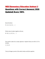 NES Elementary Education Subtest 2 Questions - DocMerit