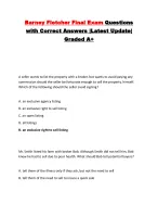 Barney Fletcher Final Exam Questions with Correct Answers |Latest Update| Graded A+