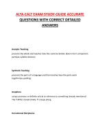 ALTA CALT EXAM STUDY GUIDE ACCURATE QUESTIONS WITH CORRECT DETAILED ANSWERS