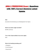 AIDA 2 FREEDIVING Exam | Questions with 100% Correct Answers| Latest Update