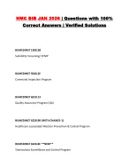 HMC BIB JAN 2026 | Questions with 100% Correct Answers | Verified Solutions
