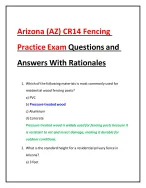 Arizona (AZ) CR14 Fencing Practice Exam Questions and Answers With Rationales