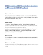 DRI International BCP Examination Questions and Answers| 2026/27 ...