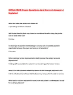 HFMA CRCR Exam Questions And Correct Answers| 2026/27 Updated