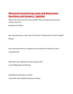 Minnesota Cosmetology Laws and Rules Exam Questions and Answers| Updated