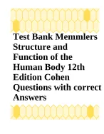 Test Bank Memmlers Structure and Function of the Human Body 12th Edition
