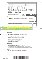 2024 Pearson Ede el Level 1/Level 2 GCSE (9–1) German PAPER 3: Reading andUnderstanding