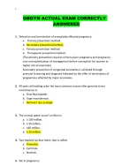 OBGYN ACTUAL EXAM CORRECTLY ANSWERED