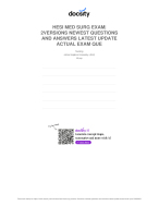 HESI MED SURG EXAM| 2VERSIONS NEWEST  QUESTIONS AND ANSWERS LATEST UPDATE ACTUAL  EXAM QS & AS