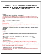 PORTAGE LEARNING MICRO ACTUAL PRE-EXAM