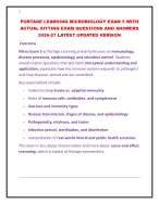 PORTAGE LEARNING MICROBIOLOGY EXAM 5 WITH ACTUAL SITTING EXAM QUESTIONS AND ANSWERS 2026-27
