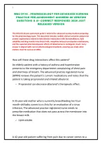 WGU D116 – PHARMACOLOGY FOR ADVANCED NURSING PRACTICE PRE-ASSESSMENT ANSWERS