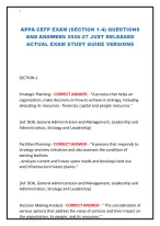 APPA CEFP EXAM (SECTION 1-4) QUESTIONS AND ANSWERS 2026-27 JUST RELEASED ACTUAL EXAM STUDY GUIDE