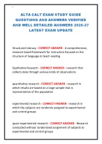 ALTA CALT EXAM STUDY GUIDE QUESTIONS AND ANSWERS VERIFIED AND WELL DETAILED ANSWERS 2026-27