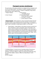 Transport Across cell membranes