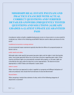 MISSISSIPI REAL ESTATE PSI EXAM AND  PRACTICE EXAM