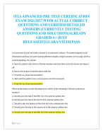 ITLS ADVANCED PRE TEST CERTIFICATION  EXAM