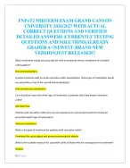 FNP 652 MIDTERM EXAM GRAND CANYON  UNIVERSITY