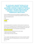 NU 310 EXAM 1 2026/2027 WITH ACTUAL  CORRECT QUESTIONS AND VERIFIED  DETAILED ANSWERS