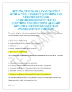 REX-PN® TEST BANK 1 EXAM 2026/2027