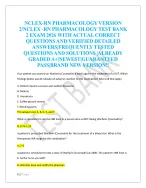 NCLEX-RN PHARMACOLOGY VERSION  2/NCLEX -RN PHARMACOLOGY TEST BANK  2 EXAM 2026