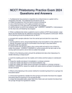 Ncct Phlebotomy Practice Exam 2024 Questions And Answers - Docmerit