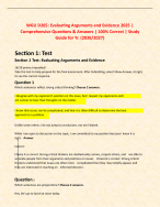 WGU D265: Evaluating Arguments and Evidence 2025 | Comprehensive Questions & Answers