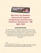 PALS Post Test (Pediatric Advanced Life Support) Comprehensive ...