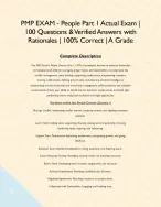 PMP EXAM - People Part 1 Actual Exam | 100 Questions & Verified Answers with Rationales