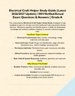 Electrical Craft Helper Study Guide (Latest 2026/2027 Update) 100% Verified Actual Exam Questions