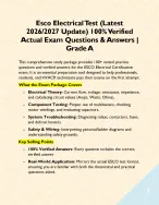 Esco Electrical Test (Latest 2026/2027 Update) 100% Verified Actual Exam Questions & Answers