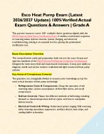 Esco Heat Pump Exam (Latest 2026/2027 Update) 100% Verified Actual Exam Questions & Answers | Grade