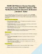 NURS 280 Midterm: Human Sexuality Concepts (Latest 2026/2027 Update) 100% Verified Actual