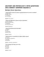 Exam Elaboration of Anatomy and Physiology 2 with Questions and Correct answers Graded A+