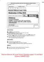 Pearson Edexcel AS Level History Question paper 1C and Mark Scheme ...