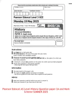 Pearson Edexcel AS Level History Question paper 2A and Mark Scheme ...