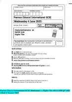Pearson Edexcel International GCSE Mathematics A Higher Tier 4MA1/2HR QP 2HR +Mark S Summer 2025