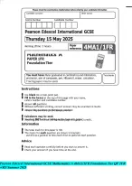 Pearson Edexcel International GCSE Mathematics A 4MA1/1FR Foundation Tier QP 1FR +MS Summer 2025