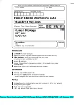 Pearson Edexcel International GCSE Human Biology (4HB1/01R) QP 01R +MS Summer 2025