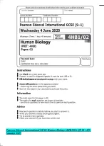 Pearson Edexcel International GCSE Human Biology (4HB1/02) QP 02 +MS Summer 2025