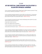 Exam ATI RN Critical Care Dosage Calculation 3.1 Exam with Worked Answers