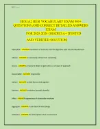 HESI A2 HESI VOCABULARY EXAM 300  QUESTIONS AND CORRECT DETAILED ANSWERS  EXAM  FOR 2025-2026