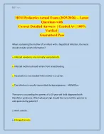 HESI Pediatrics Actual Exam (2025/2026)  Latest  Questions with  Correct Detailed Answers  | G