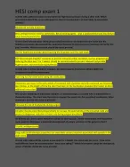 HESI COMP EXAM 1 LATEST 2026 QUESTIONS AND CORRECT VERIFIED ANSWERS GRADED A