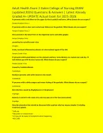 ADULT HEALTH NEWEST QUESTIONS AND ANSWERS 2025/2026 WITH DEAILED ANSWERS